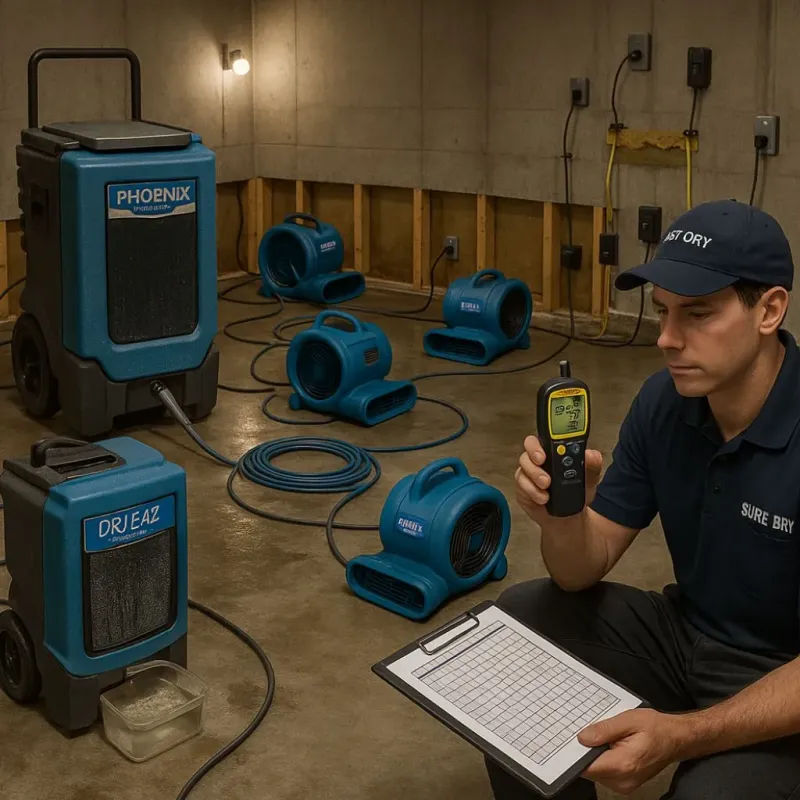 Structural Drying and Dehumidification process in Franconia, VA
